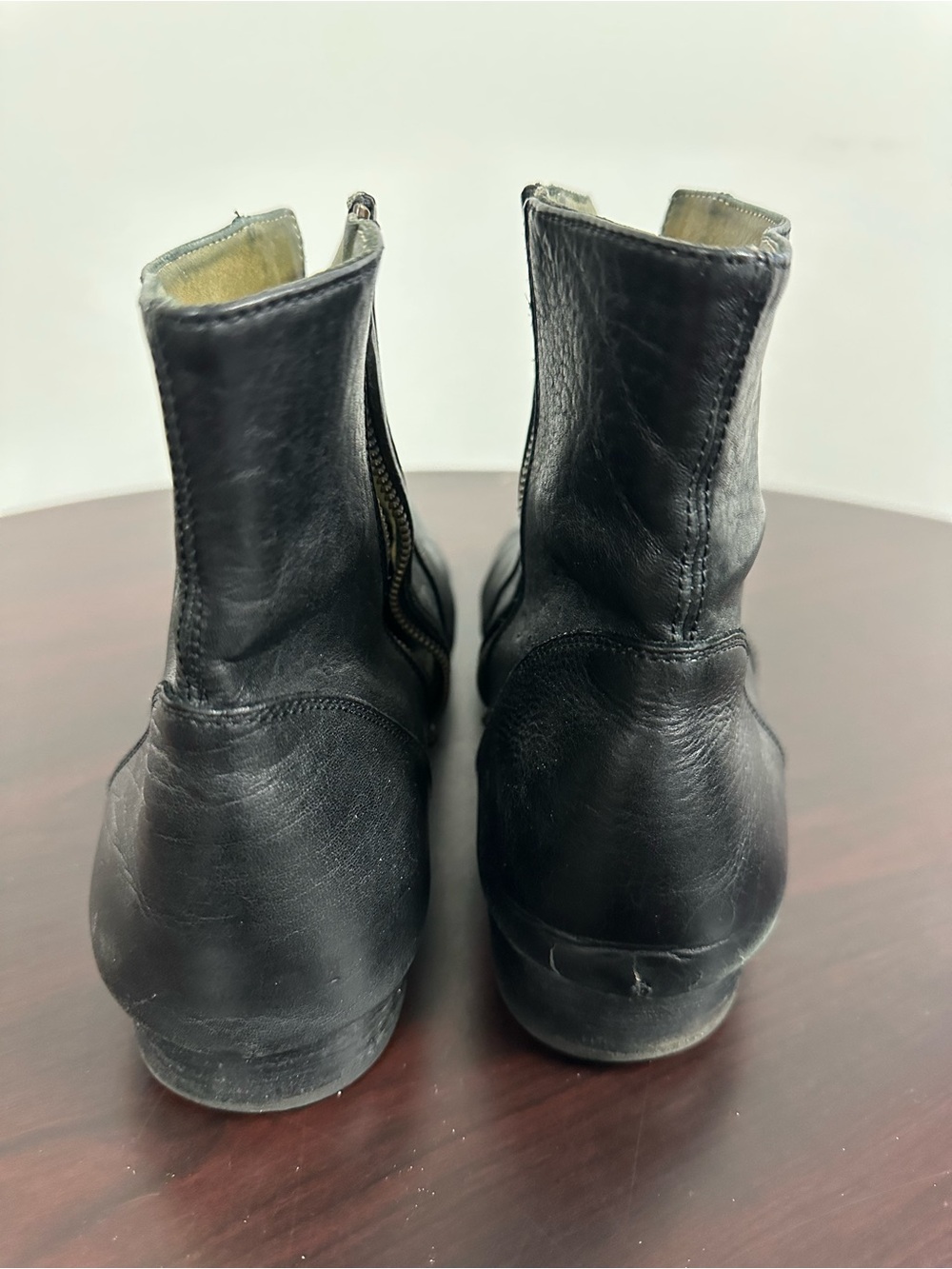 Billy Reid Men's Black Leather Side-Zip Ankle Moto Boots Size 13 - Picture 4 of 11